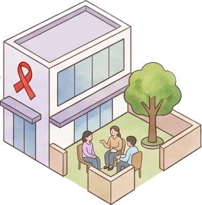 감염인 지원센터(레드리본센터) 운영 일러스트